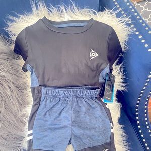 Boy 2 piece short set black/shirt sleeve size 2T